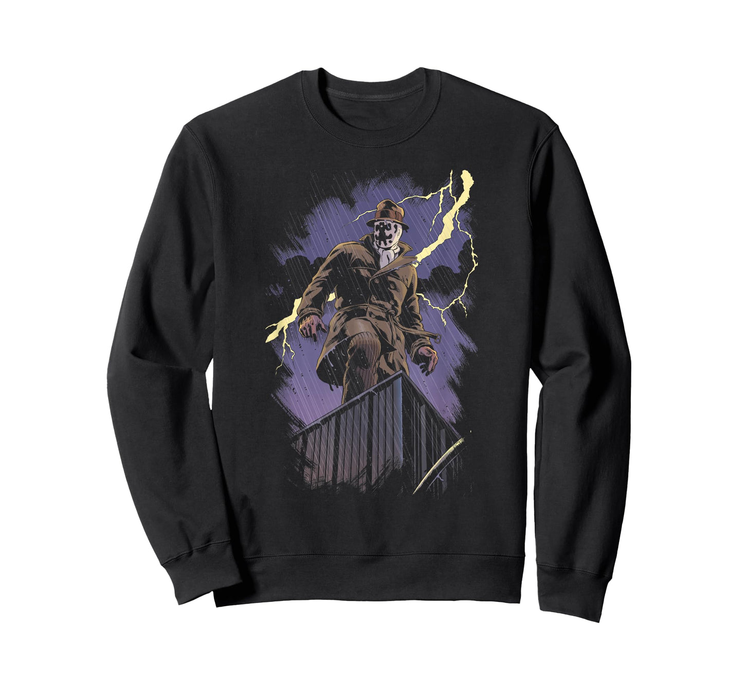 DC Comics Watchmen Rorschach Night Unisex-Adults Black Cotton Modern Cartoon T-Shirt