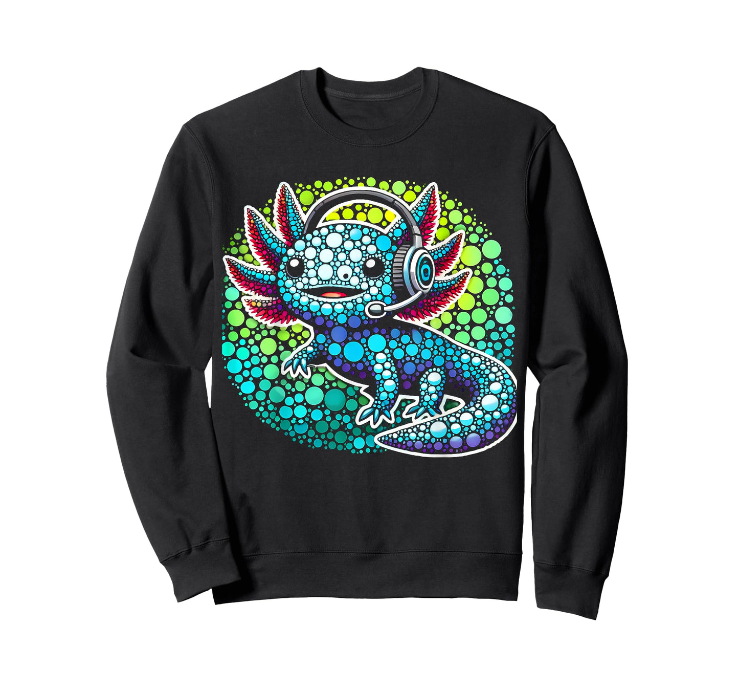 Gamer Axolotl Polka Dot Video Games Day Headphone Boys Youth T-Shirt