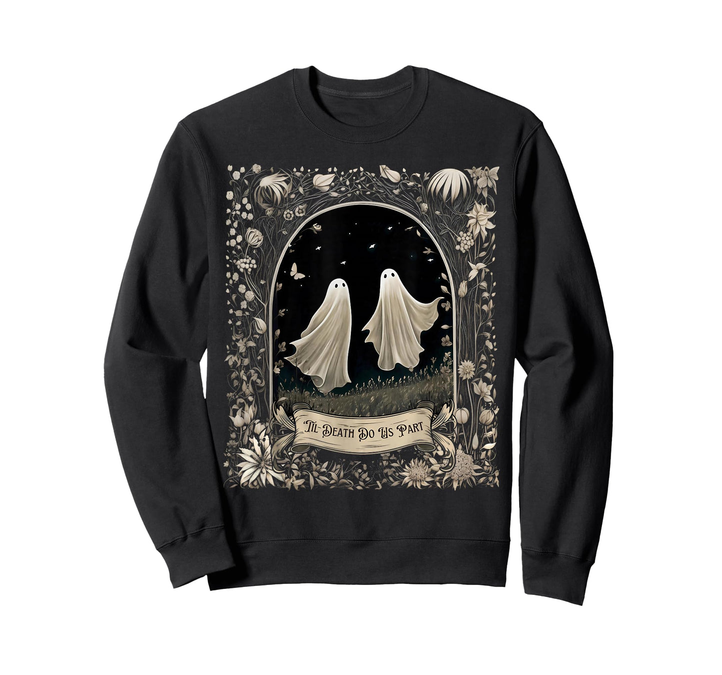 Til Death Do Us Part Spooky Season Halloween Ghost Vintage T-Shirt