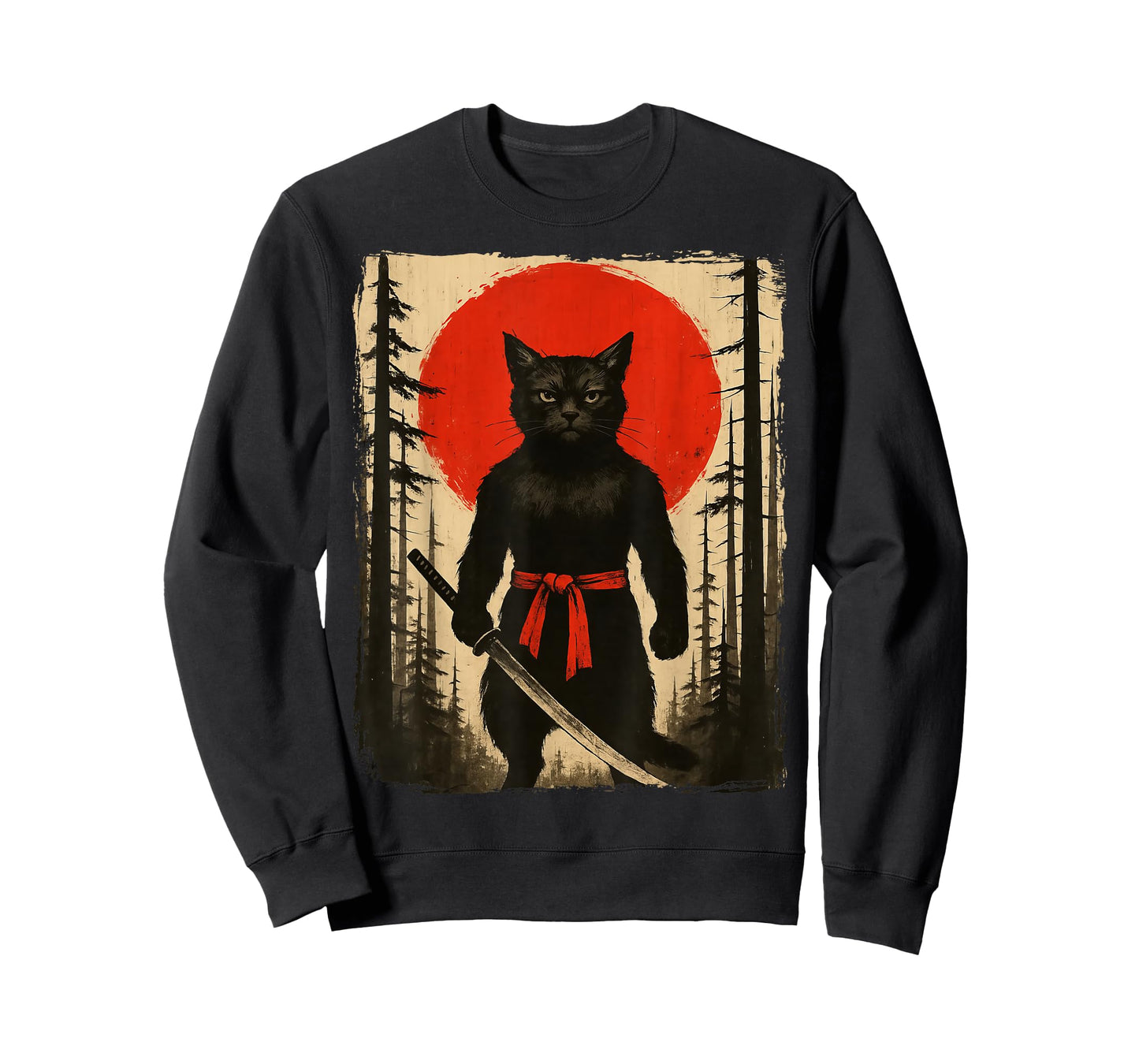 Cat Samurai Japanese Sword Anime Cat T-Shirt