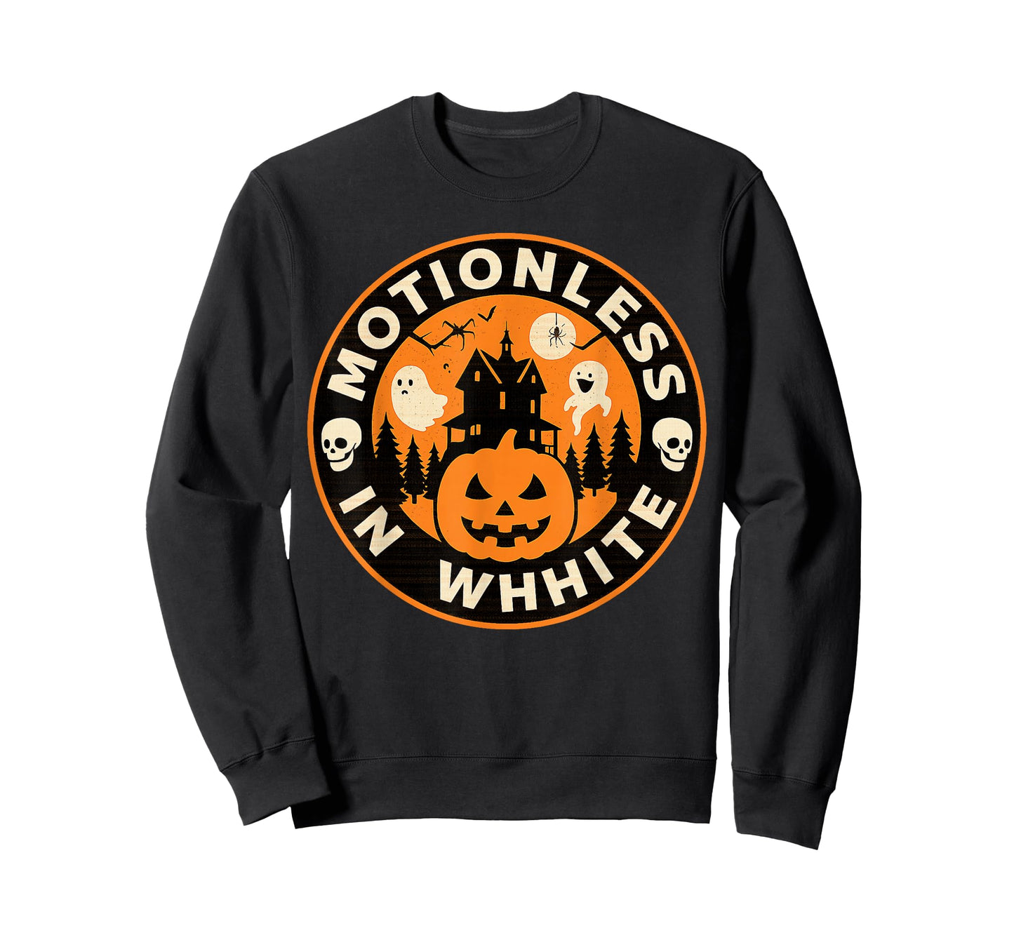 Halloween Pumpkin Scary Funny Motionlesses in White Costume T-Shirt