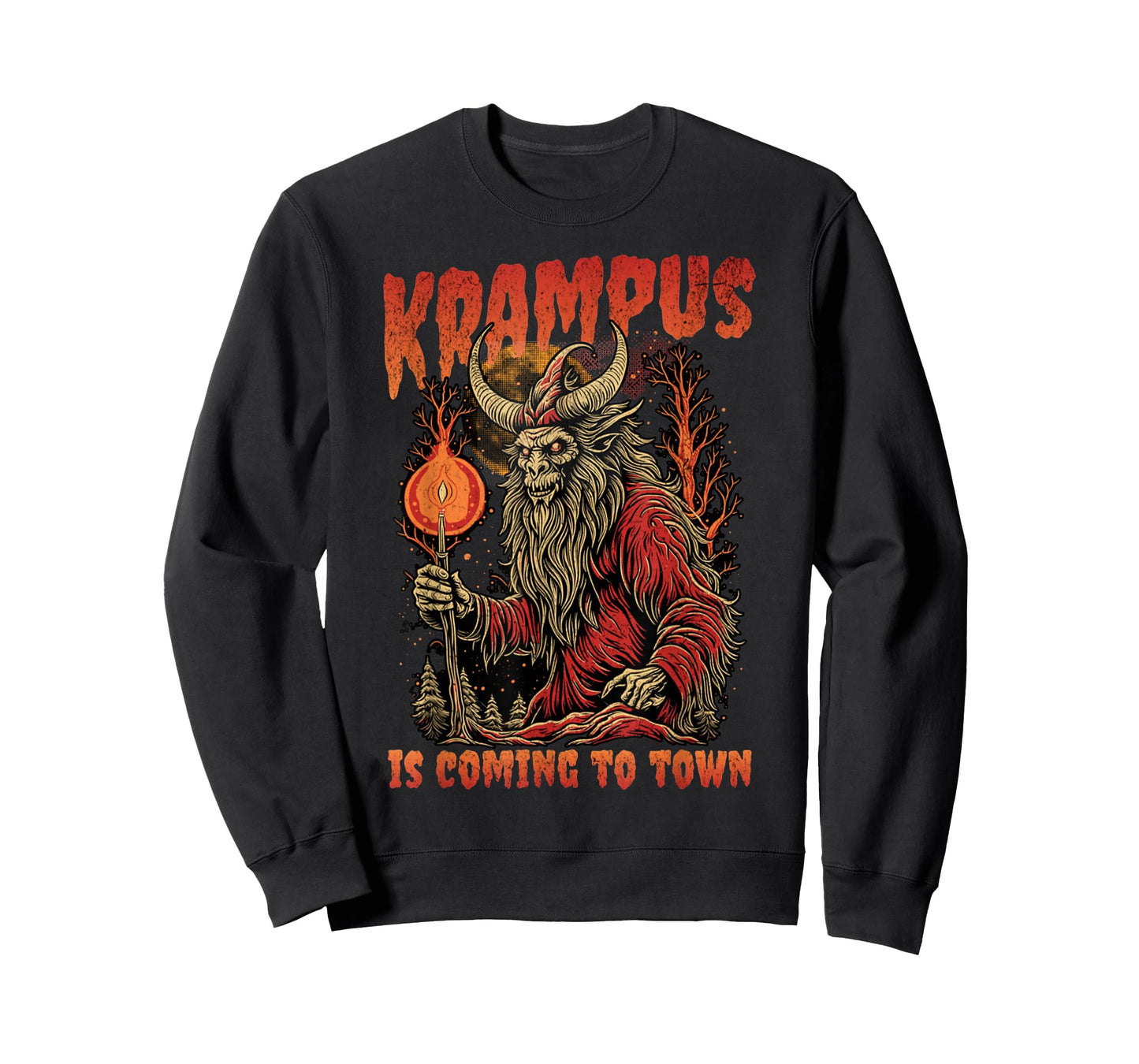 Krampusnacht Christmas Monster Krampus is Coming to Town T-Shirt