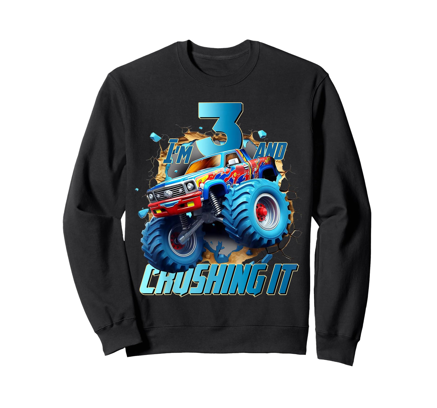 I'm Crushing it Monster Truck 3 Year Old Boys 3rd Birthday T-Shirt
