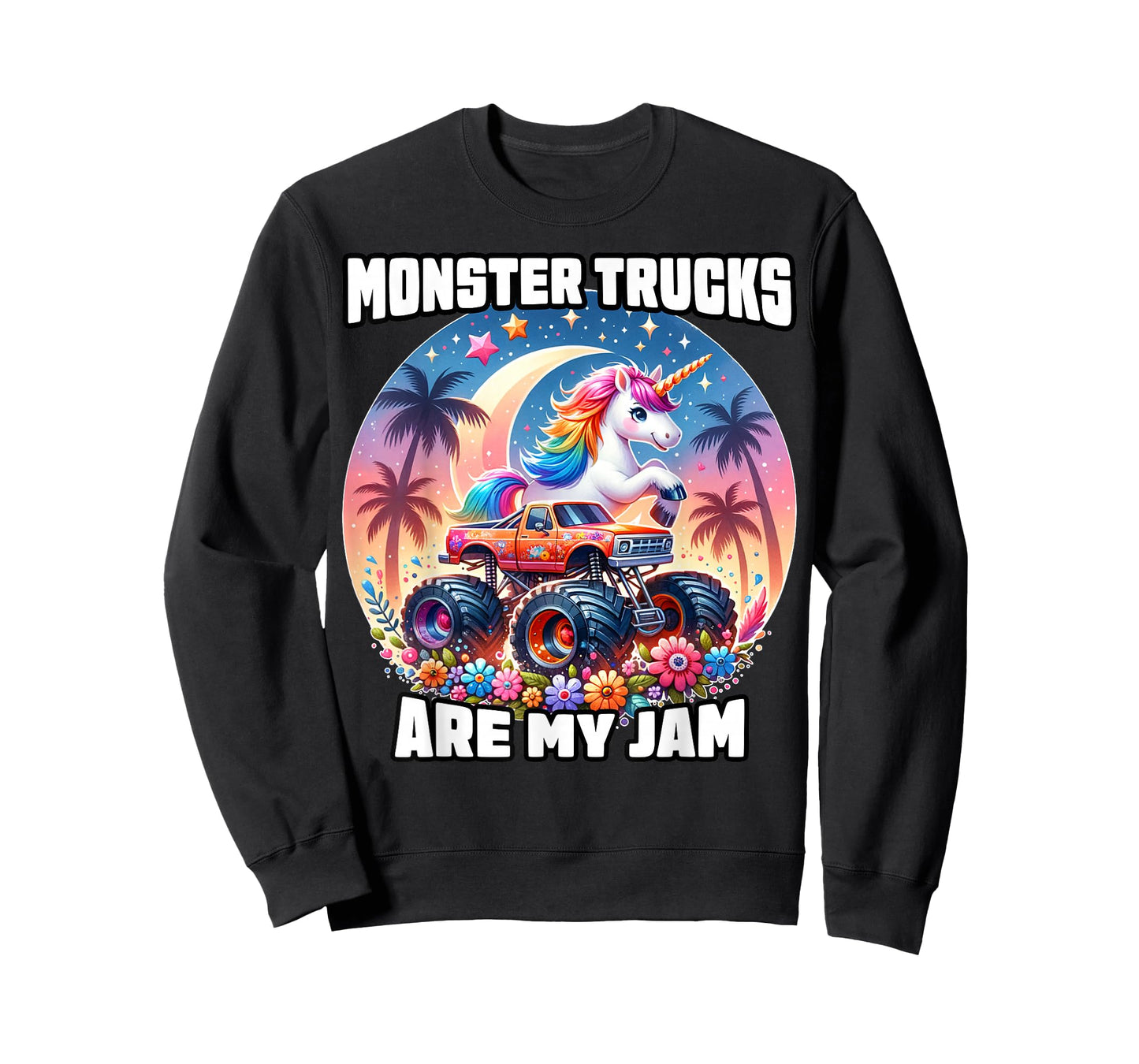 Monster Trucks Are My Jam Unicorn Girls Kids Youth Toddlers T-Shirt