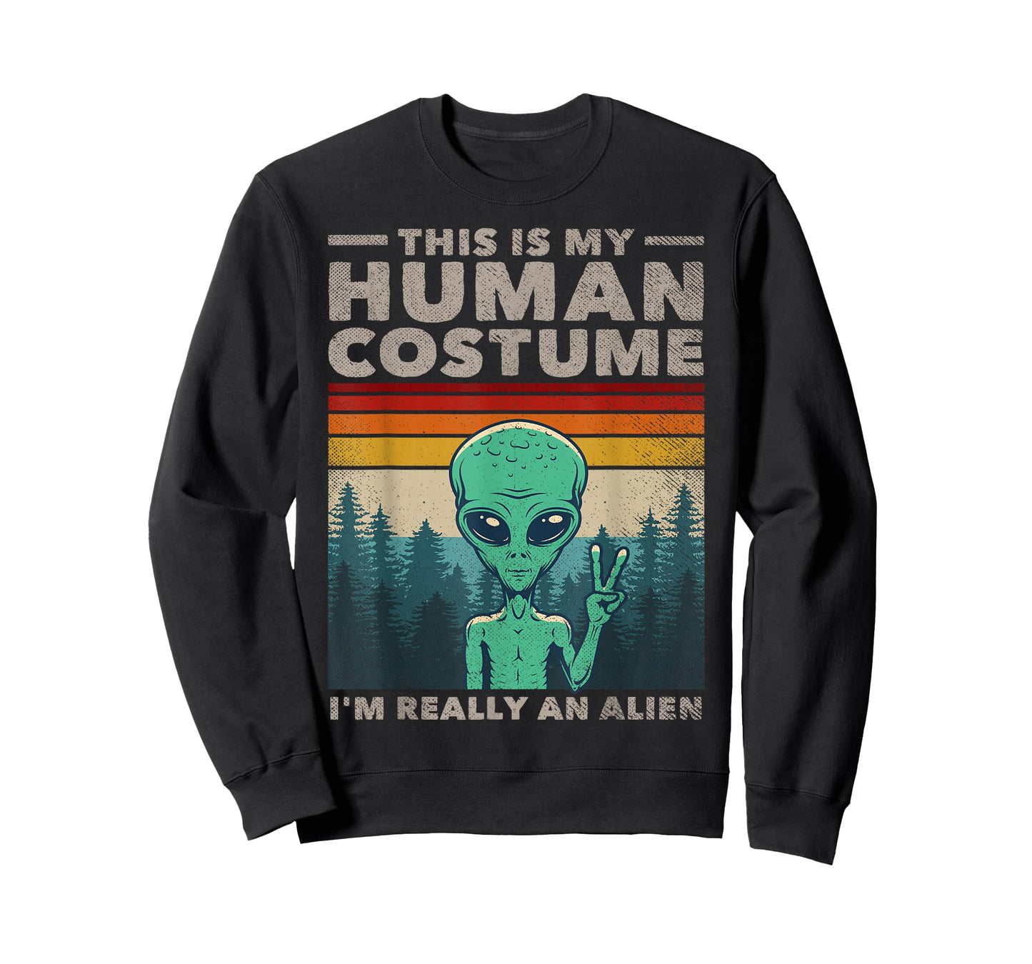 This Is My Human Costume I'm Really An Alien Retro 70s 80s T-Shirt