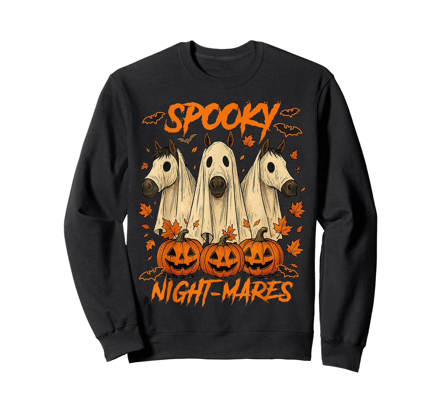 Halloween Vibes Horse Lover Boo Ghost Spooky Night-mares T-Shirt