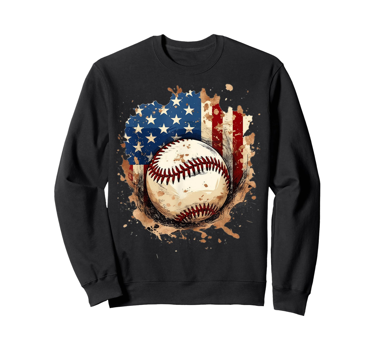 Patriotic Baseball 4th of July Men USA American Flag Boys T-Shirt