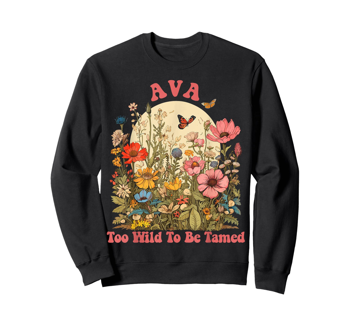 AVA Name Cute Retro Girls Wildflower AVA Name T-Shirt