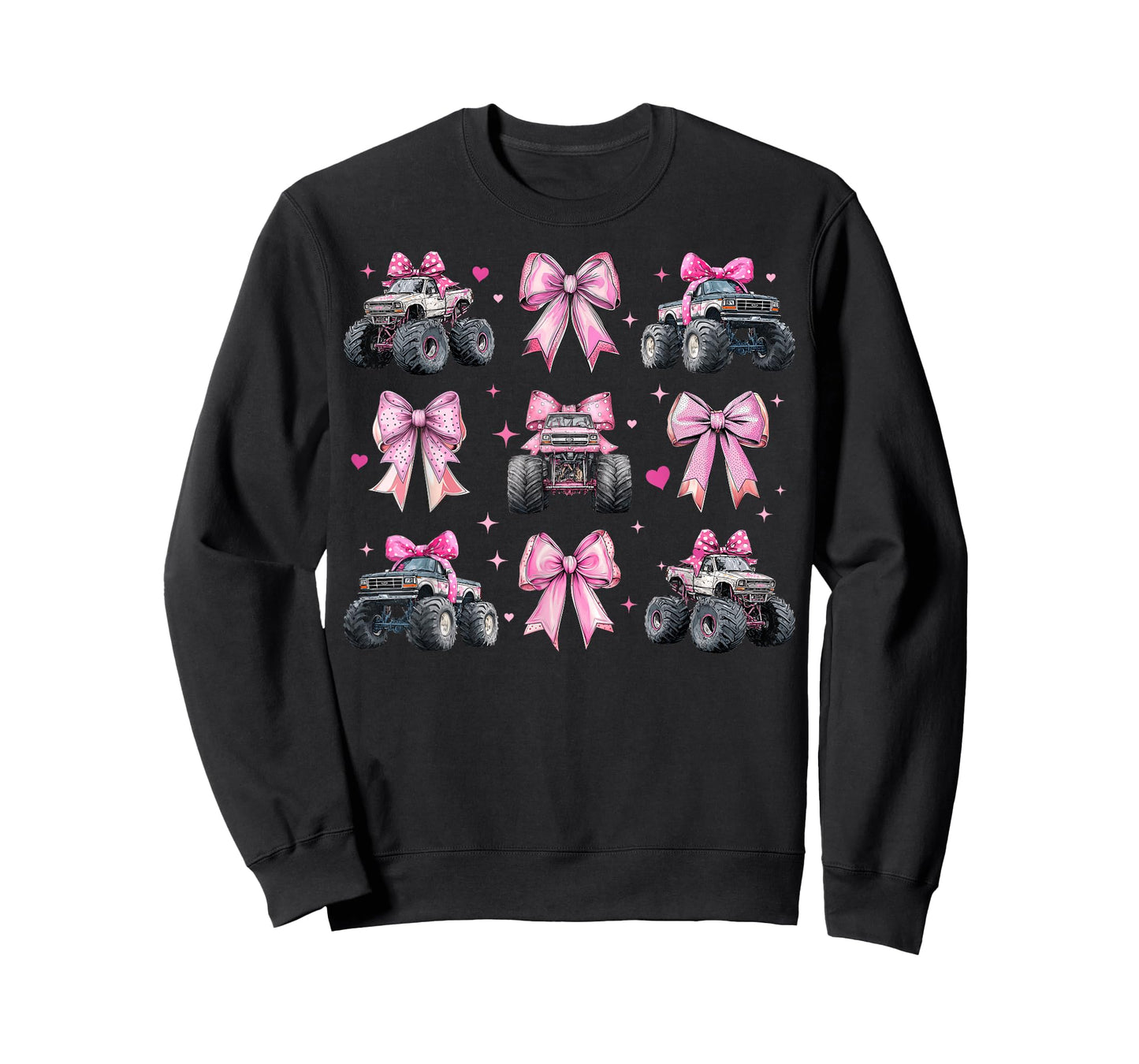 Monster Truck 4 Wheeler Offroad Girl Coquette Bow Pink Mom T-Shirt