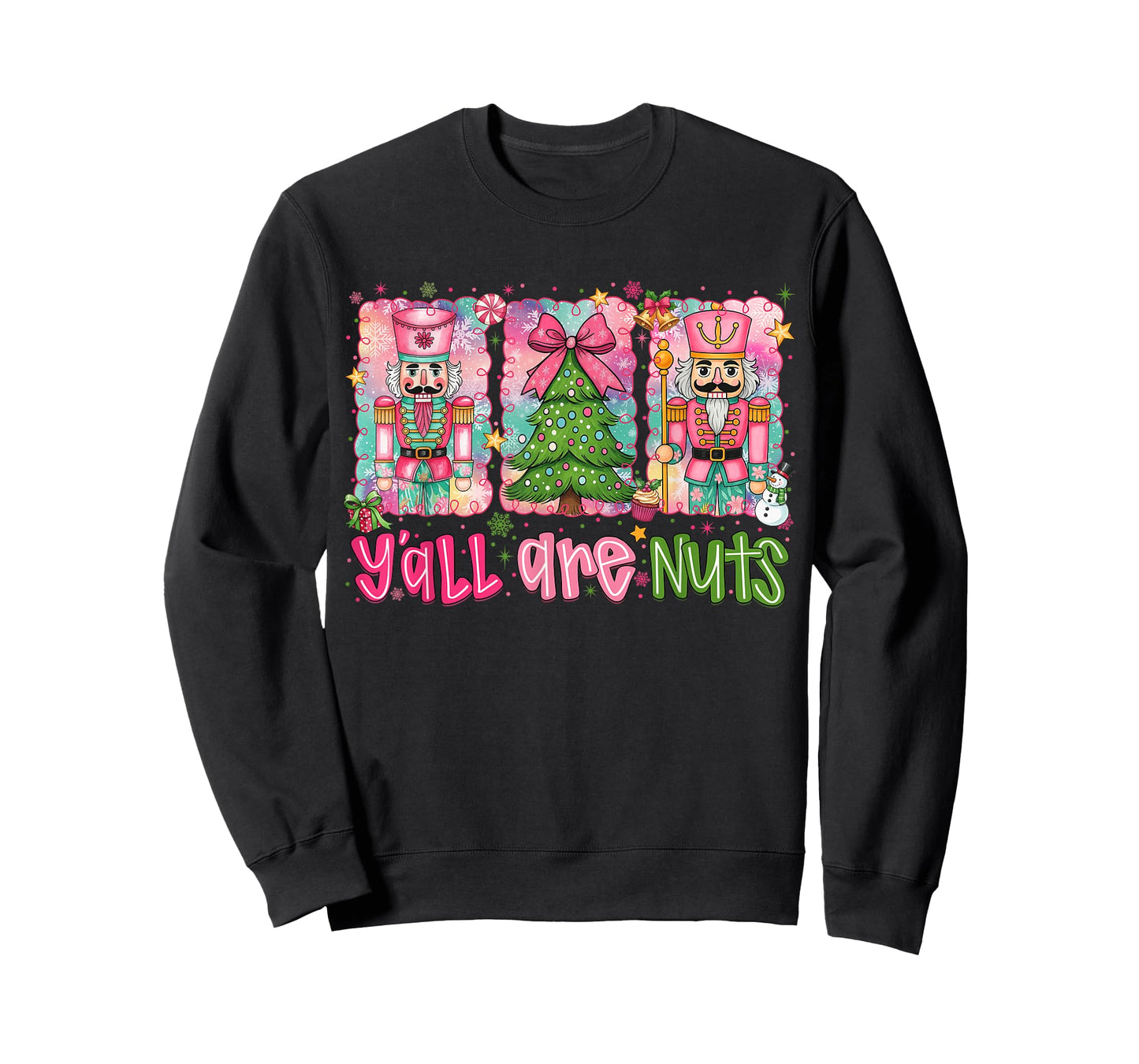 Y'all are Nuts Nutcracker Merry Christmas Funny Xmas Pajamas T-Shirt