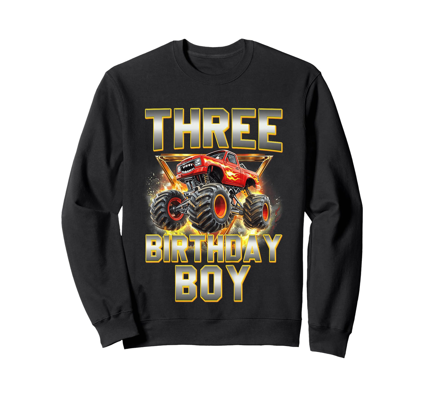 Kids I'm Three Year Old 3rd Birthday Boy Monster Truck Are My Jam T-Shirt