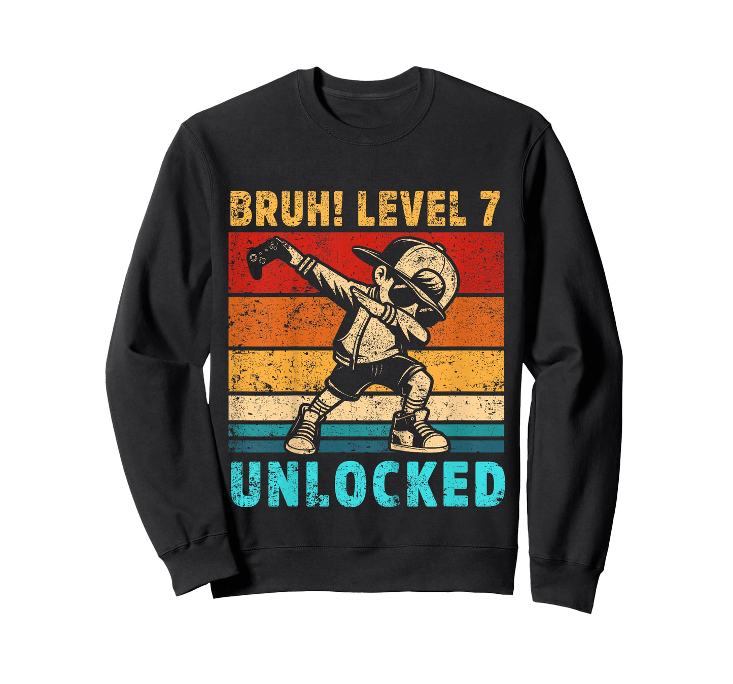 Kids 7 Year Old Birthday Dabbing Boy Bruh 7th level unlocked T-Shirt