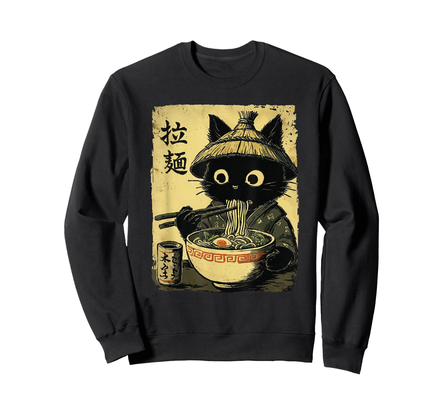 Kawaii Ramen Cat Retro Japanese Noodles Artwork T-Shirt