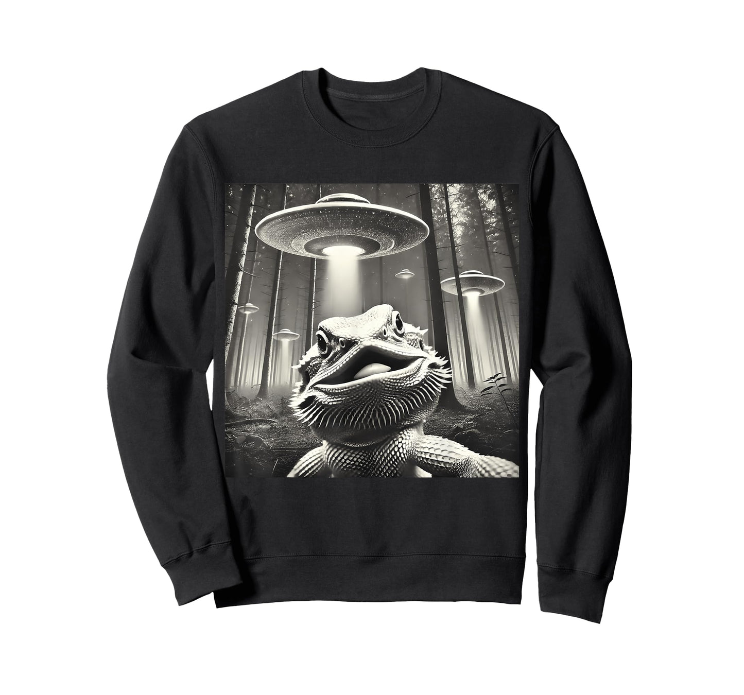 Funny Bearded Dragon Selfie UFOs Alien T-Shirt