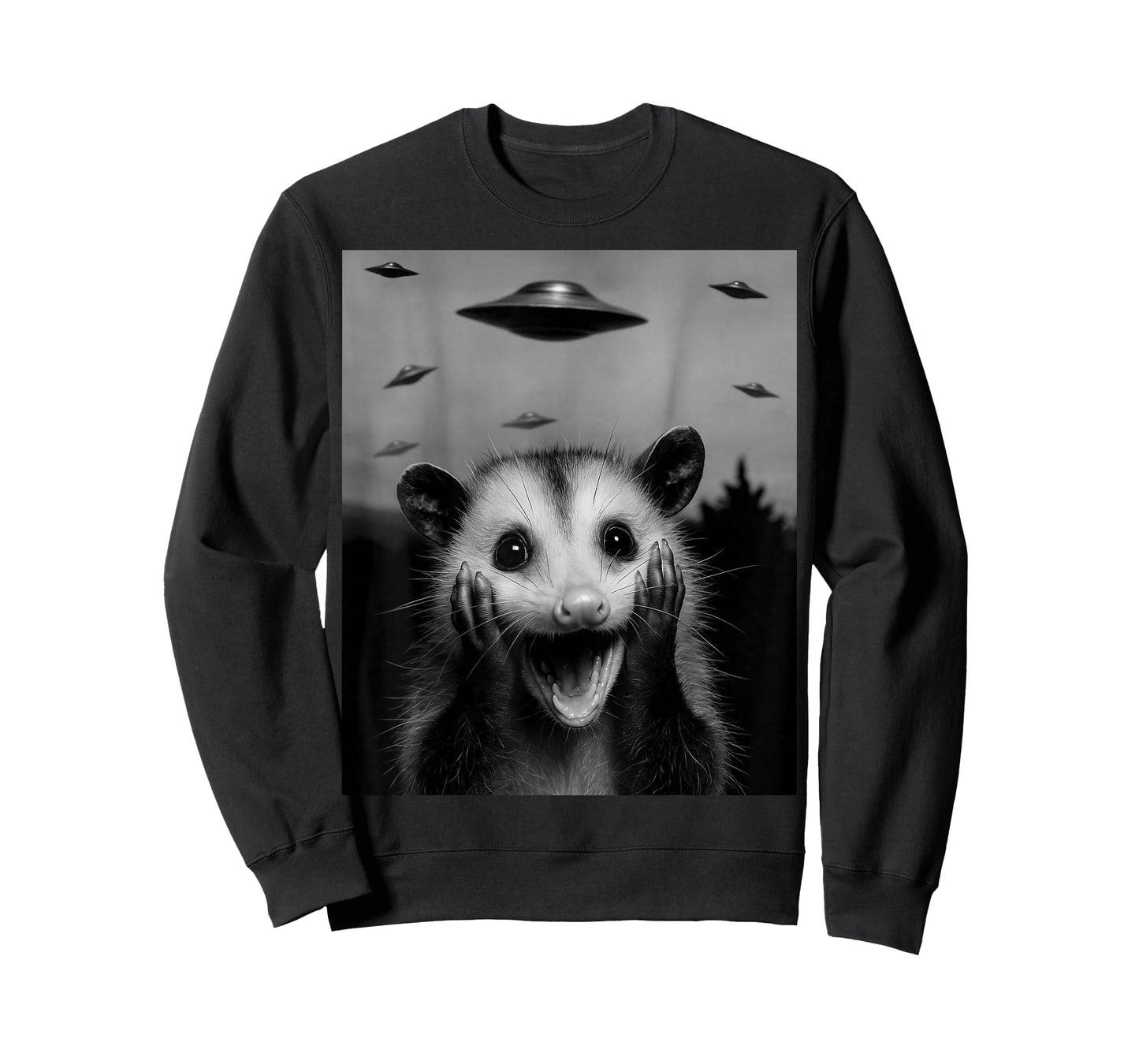 Opossum Selfie With Alien UFO Funny Gifts For Men Women Kid T-Shirt