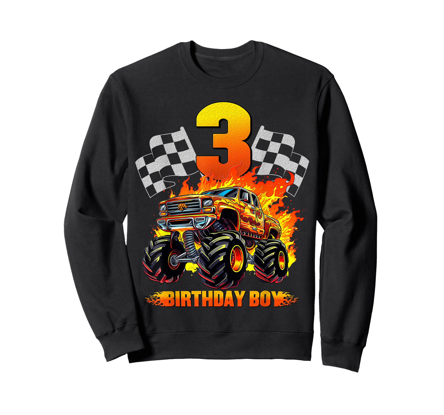 3 Year Old Birthday Monster Truck 3rd Birthday Boy Kids T-Shirt