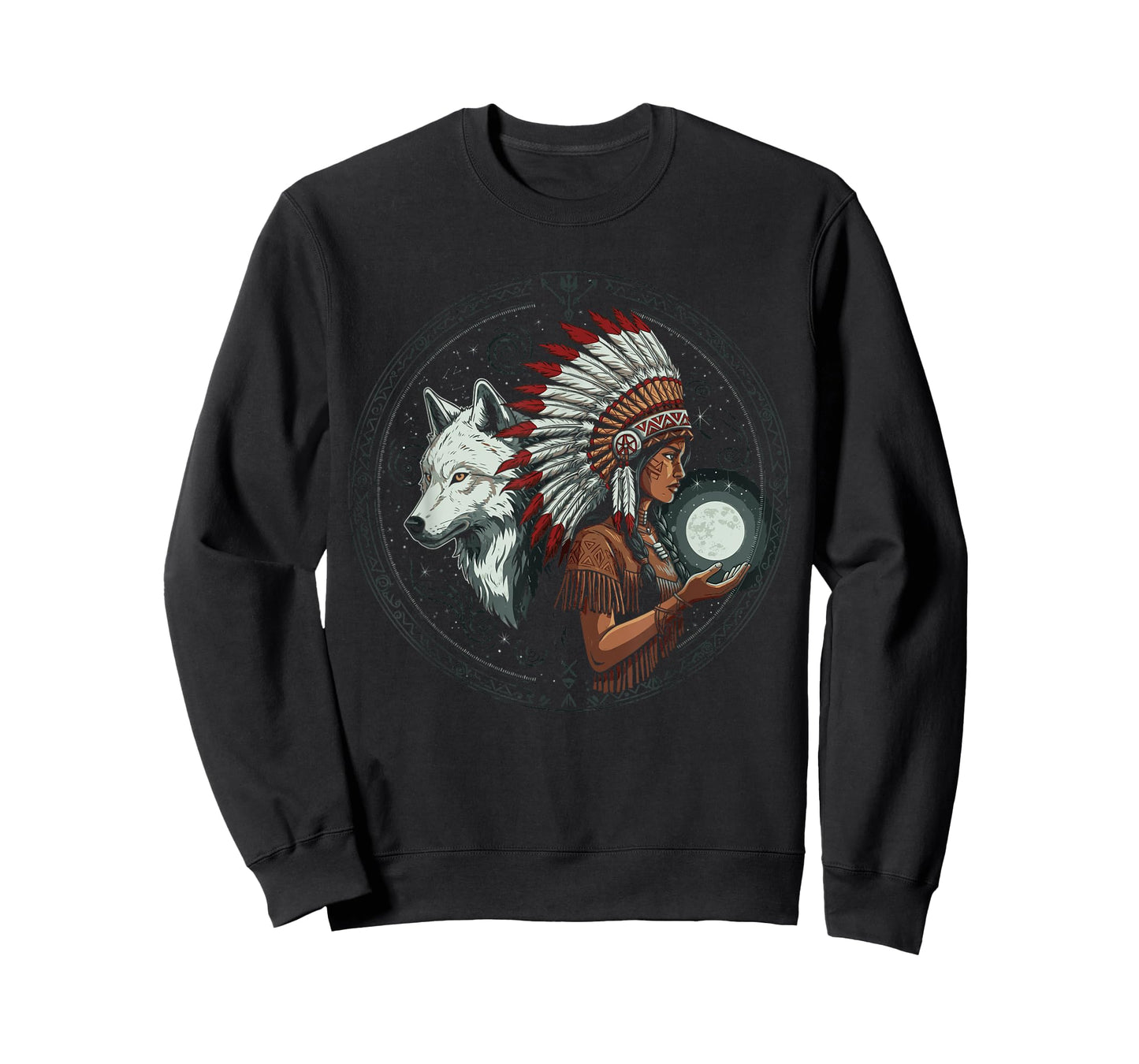 Native Indian American Day Pride Tribal Wolf American Native T-Shirt