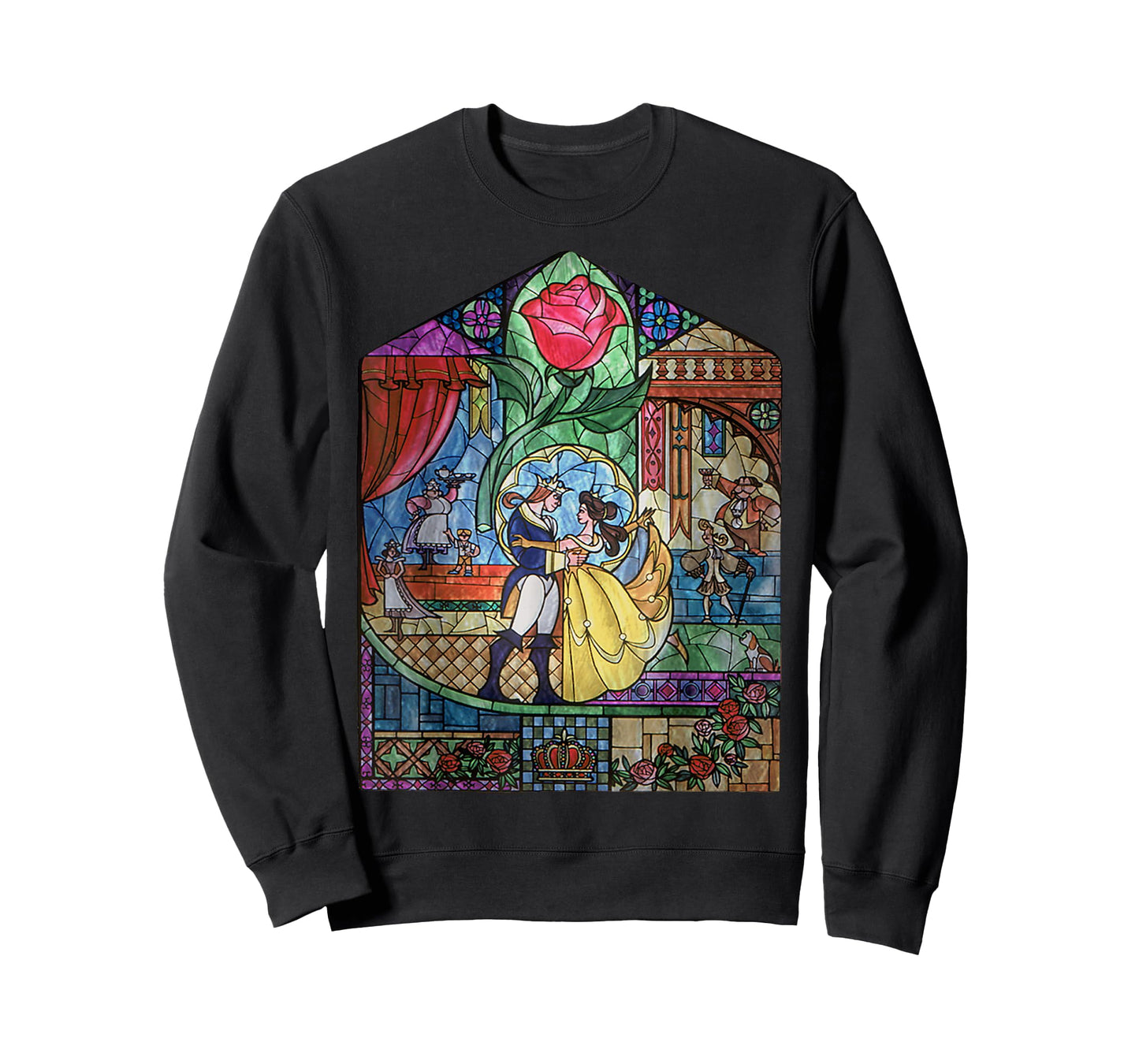 Disney Beauty and the Beast Enchanted Stained Glass Window T-Shirt