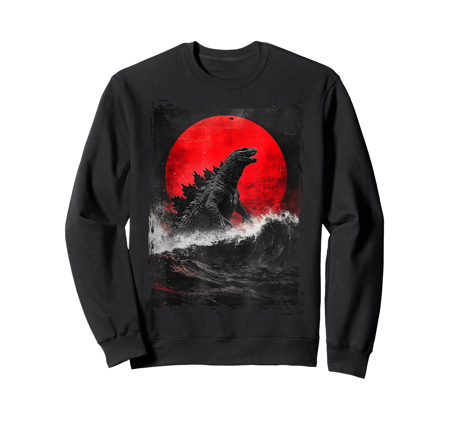 Japanese Kaiju Art T-Shirt: Unisex-Adults, Kids; Black; Small; Short Sleeve; Cotton, Polyester; Unique Kaiju Design