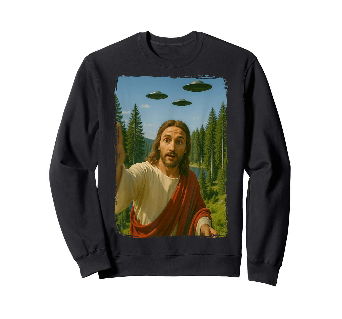 Jesus UFO Selfie Alien T-Shirt