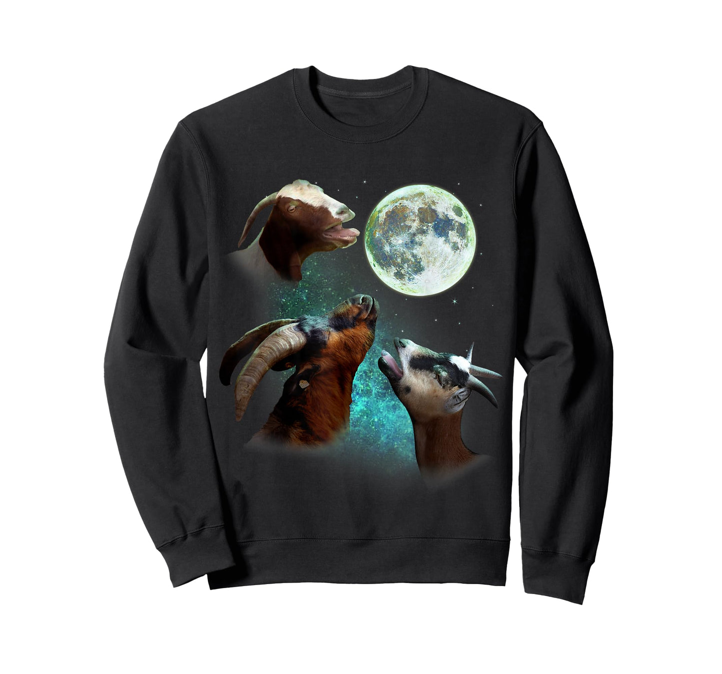 Three Goats Howl At Moon 3 Wolfs Wolves Funny Parody T-Shirt