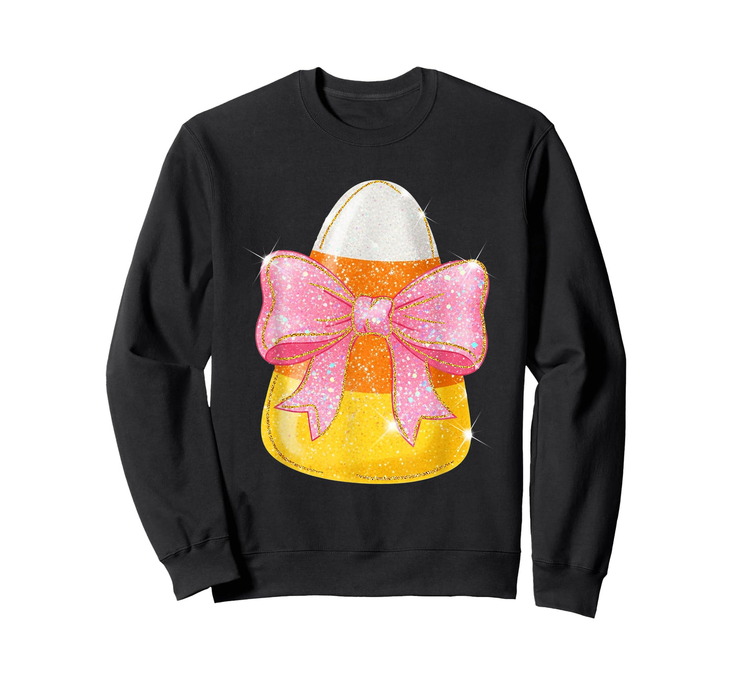 Girly Halloween Candy Corn Trick or Treat Coquette Bow Kids T-Shirt