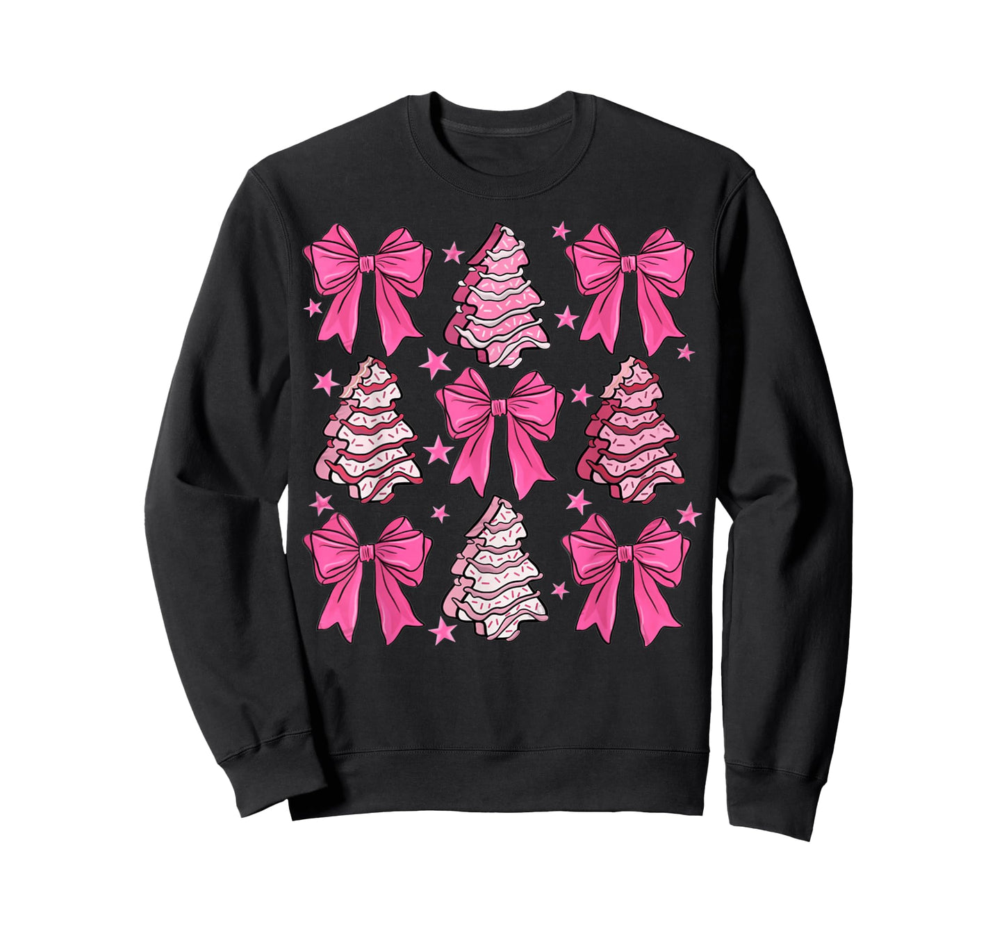 Coquette Bow Tree Cake Candy Cane Merry Christmas Women Girl T-Shirt