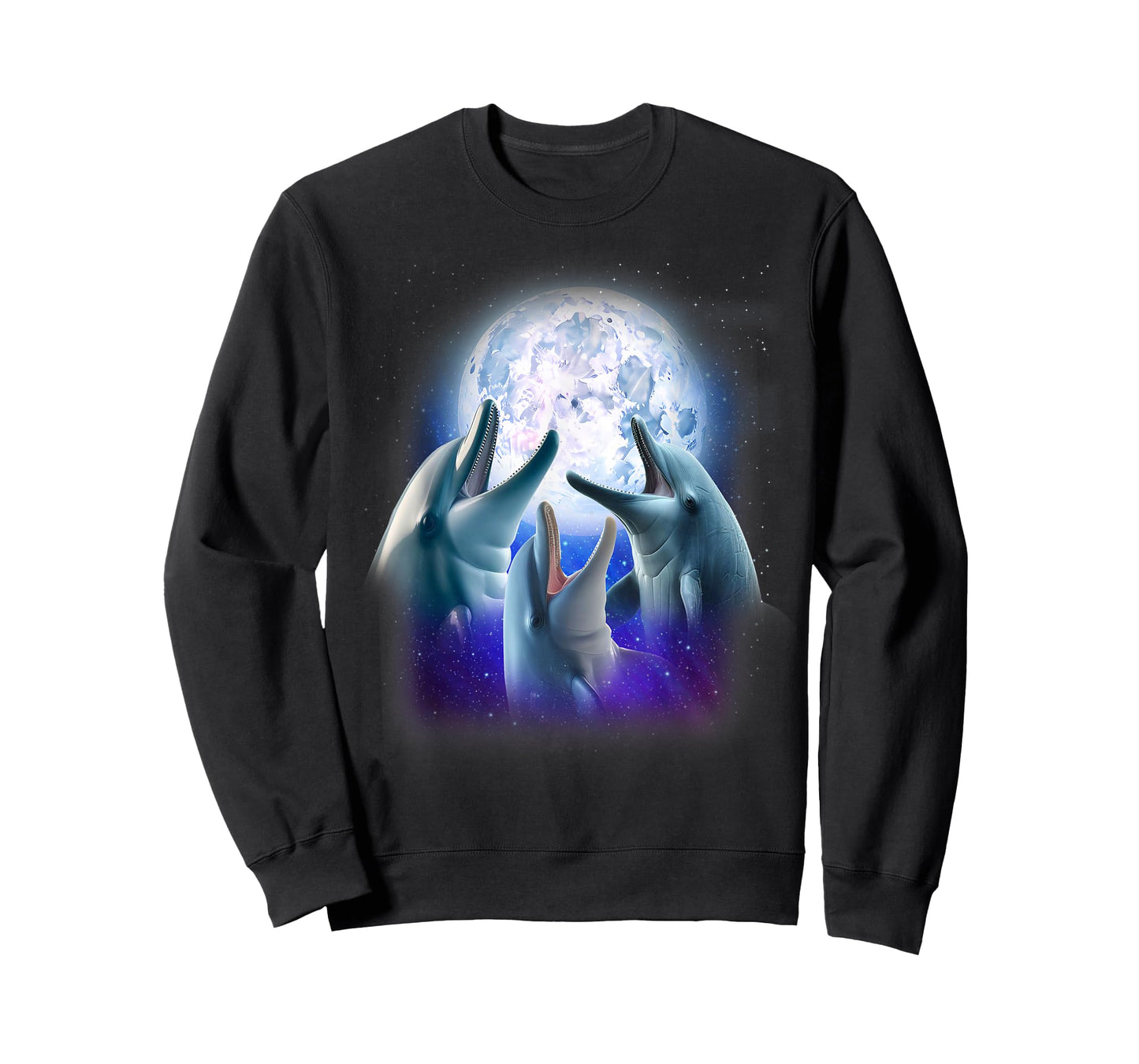 3 Dolphins Howling At The Moon Funny Dolphin Lover Aquarist T-Shirt