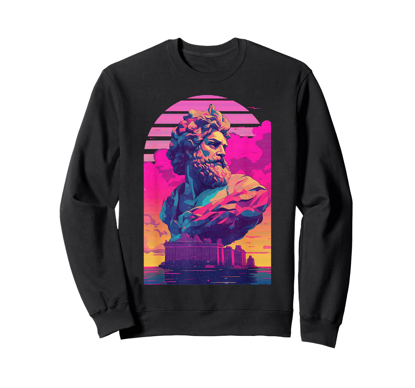 Zeus Jupiter Vaporwave Aesthetic Greek God Retrowave Graphic T-Shirt