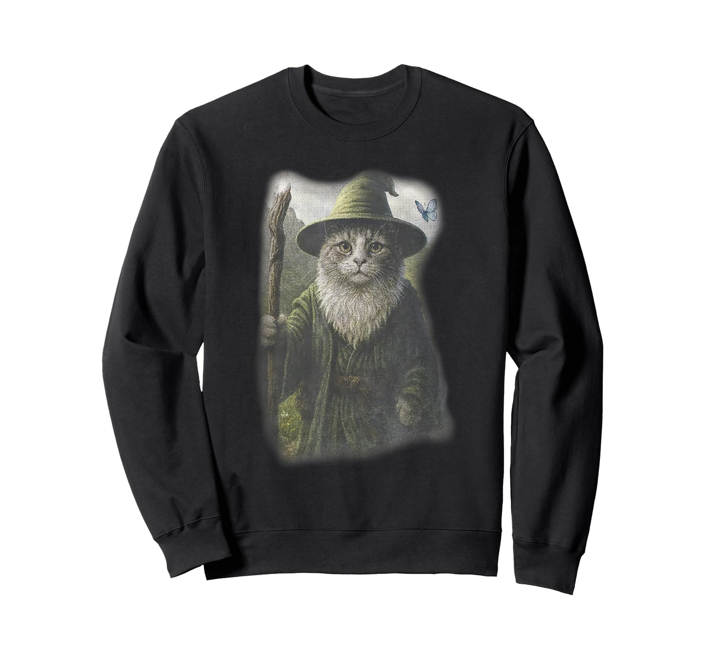 Funny Weird Kitten Wizard Ghost Cat Meme Catdalf Halloween T-Shirt
