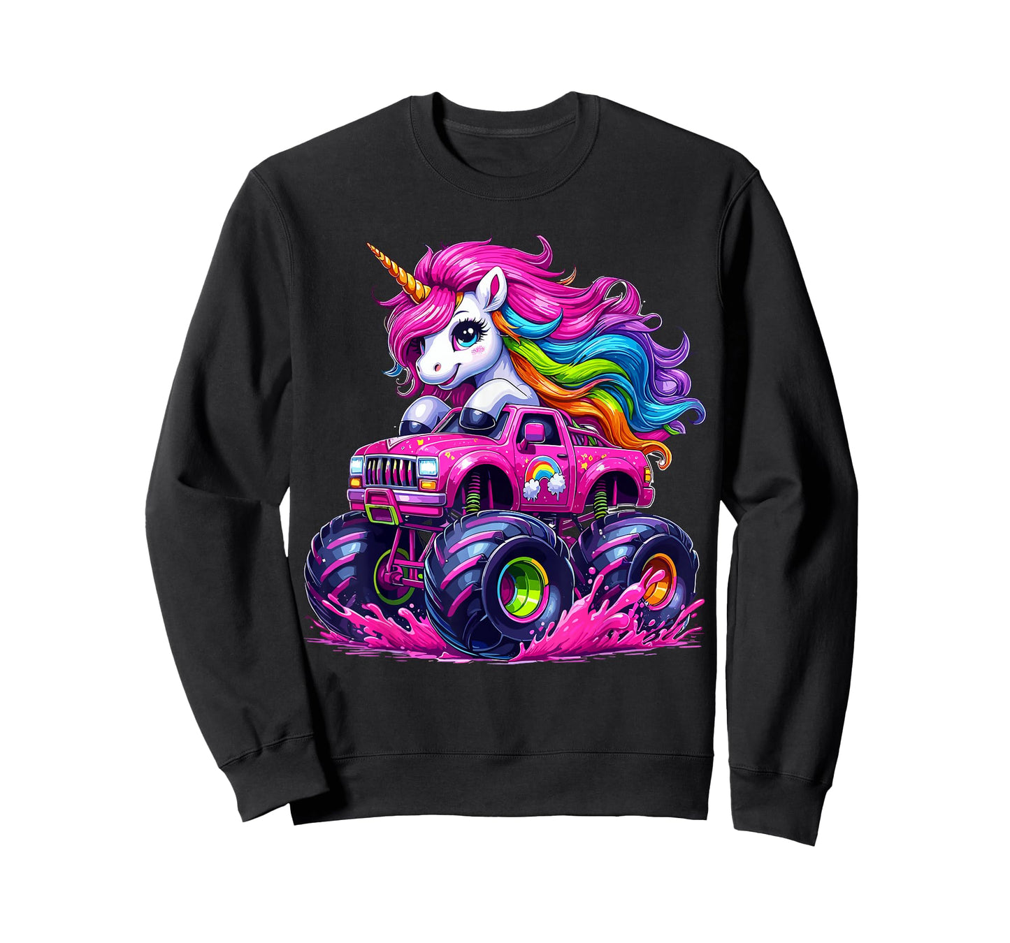 Unicorn Riding Monster Truck T-Shirt