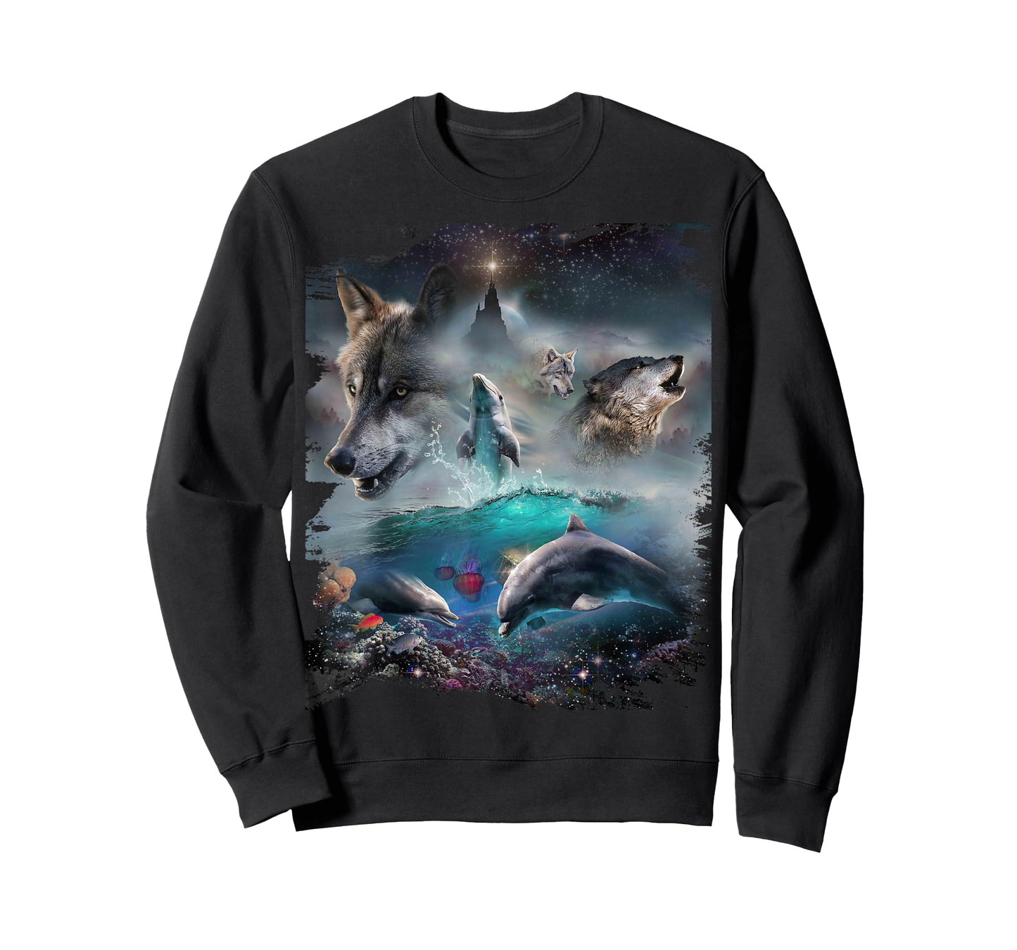 Wolf and Dolphin, Wolves and Dolphins, Mountain T-Shirt