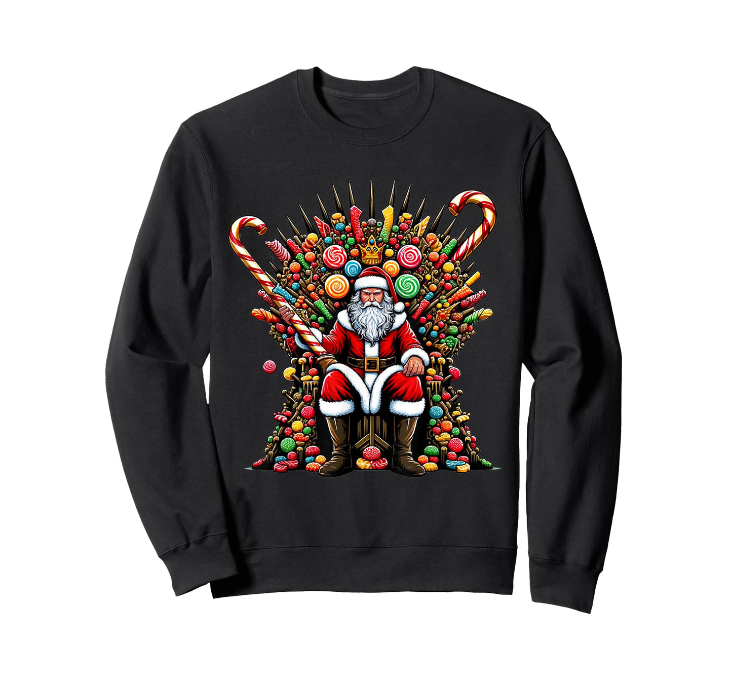 Candy Santa on a Festive Throne - Christmas Game Of Candy T-Shirt