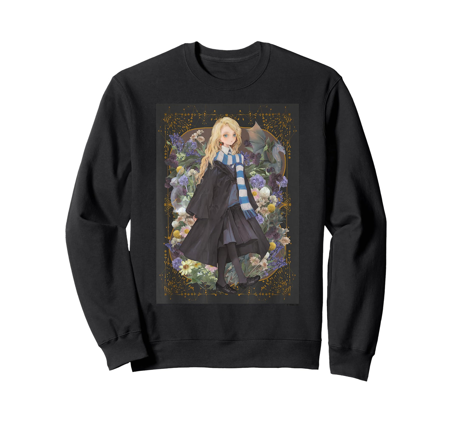 Harry Potter Deathly Hallows 2 Luna Lovegood Floral Portrait T-Shirt