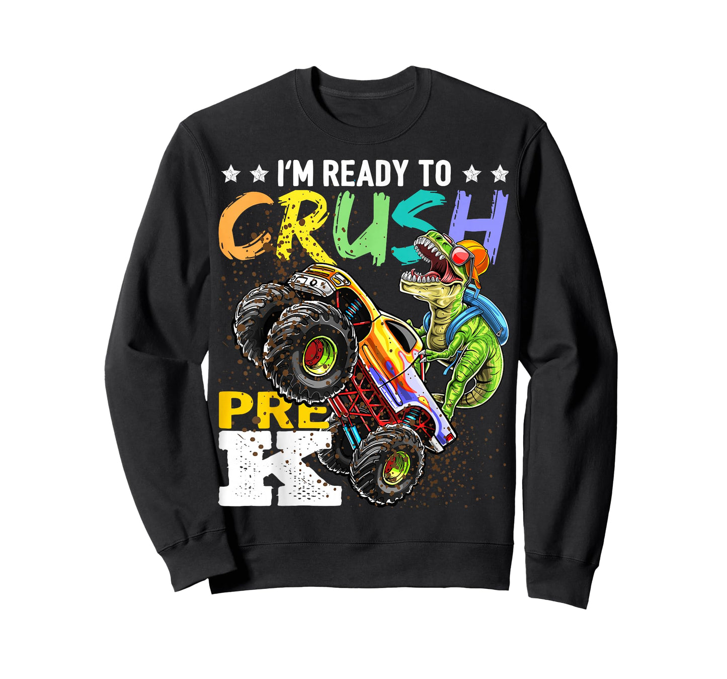 Crush Pre-K Dinosaur Monster Truck Back to School Boy Gifts T-Shirt