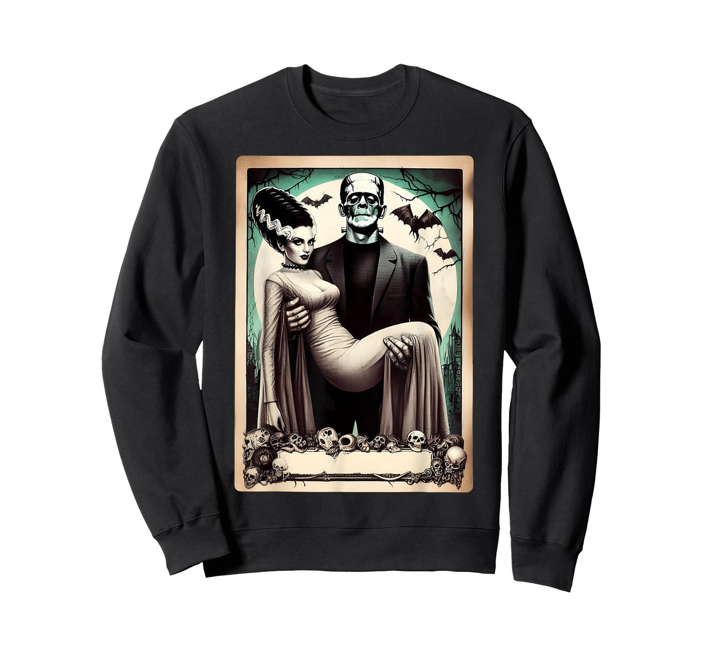 The Monster Frankenstein And Bride The Lovers Tarot Card T-Shirt