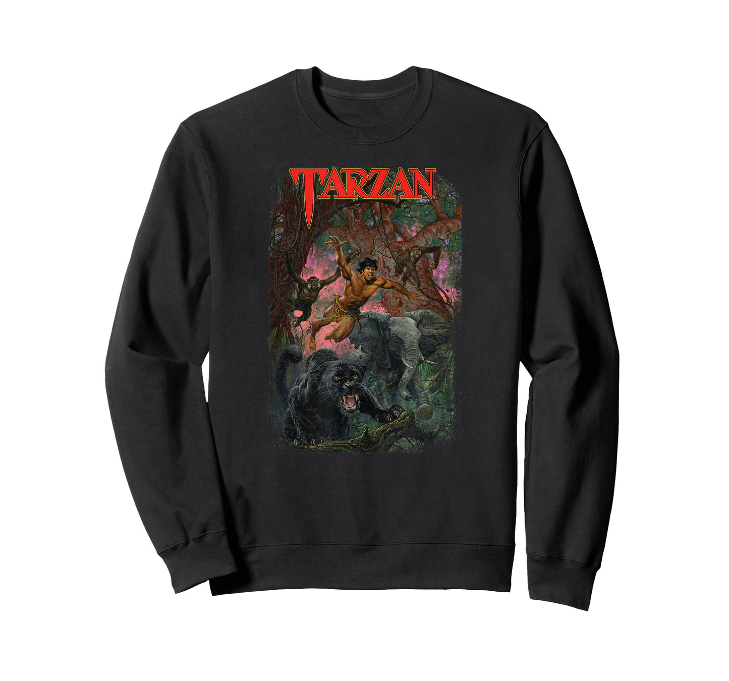 Tarzan Leaping Animal Illustration Father's Day T-Shirt