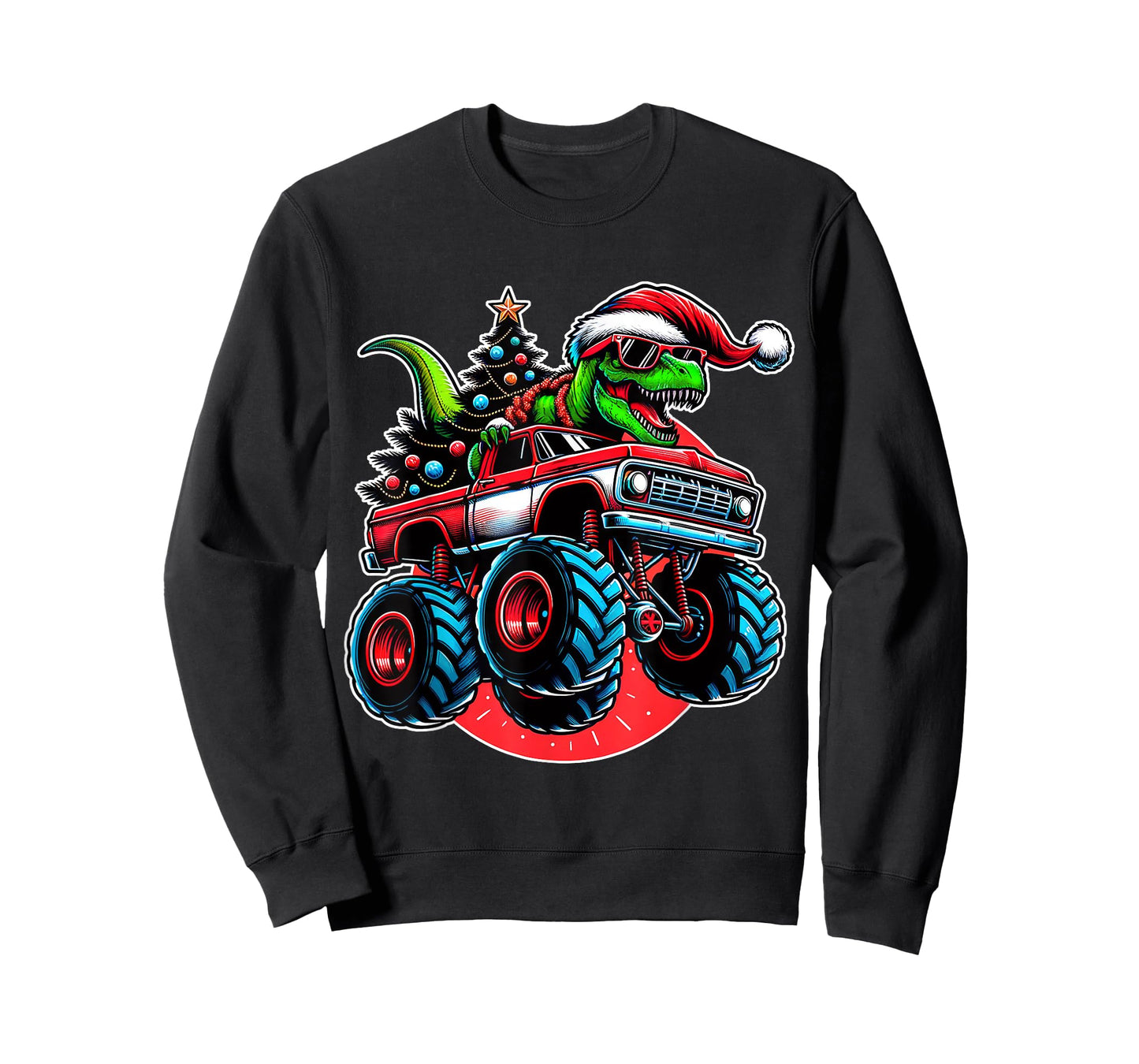 Christmas T Rex Monster Truck Boys Dinosaur Santa Xmas Funny T-Shirt