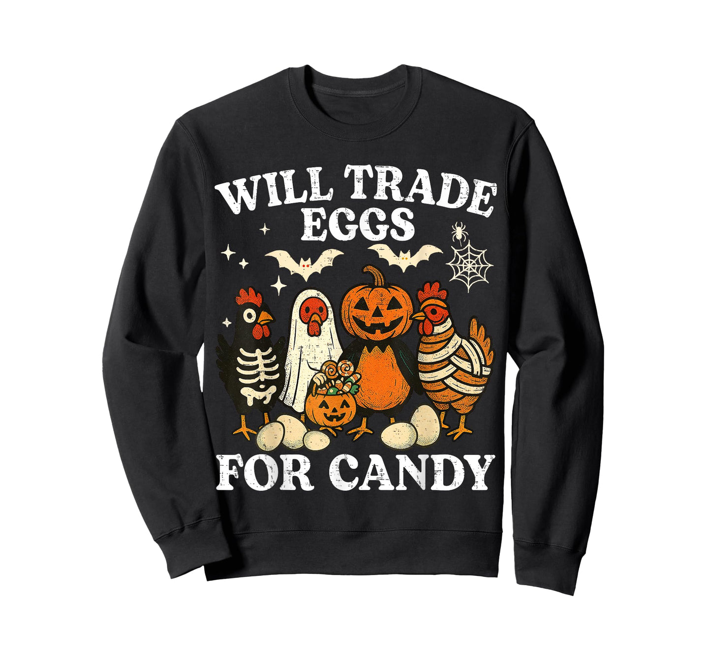 Funny Halloween Chicken Trade Eggs for Candy Trick or Treat T-Shirt