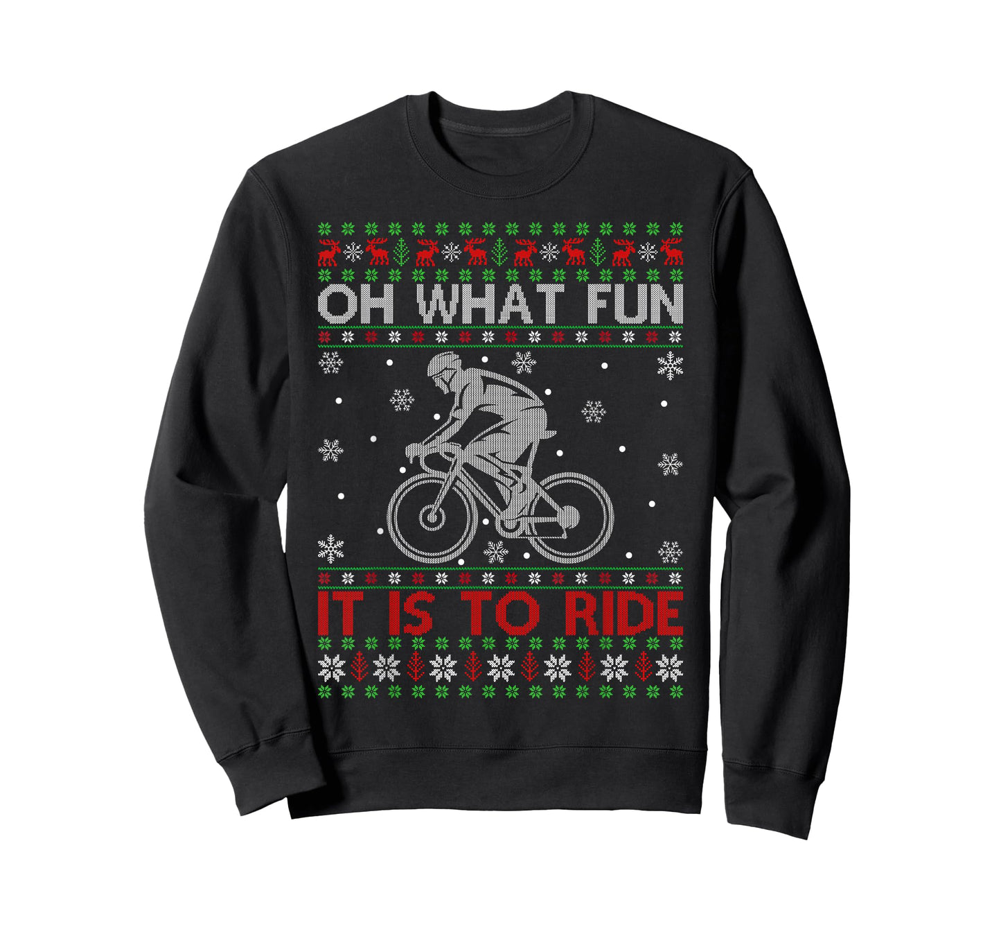 Oh What Fun Cycling Bicycle Ugly Christmas Sweater MTB Bike T-Shirt