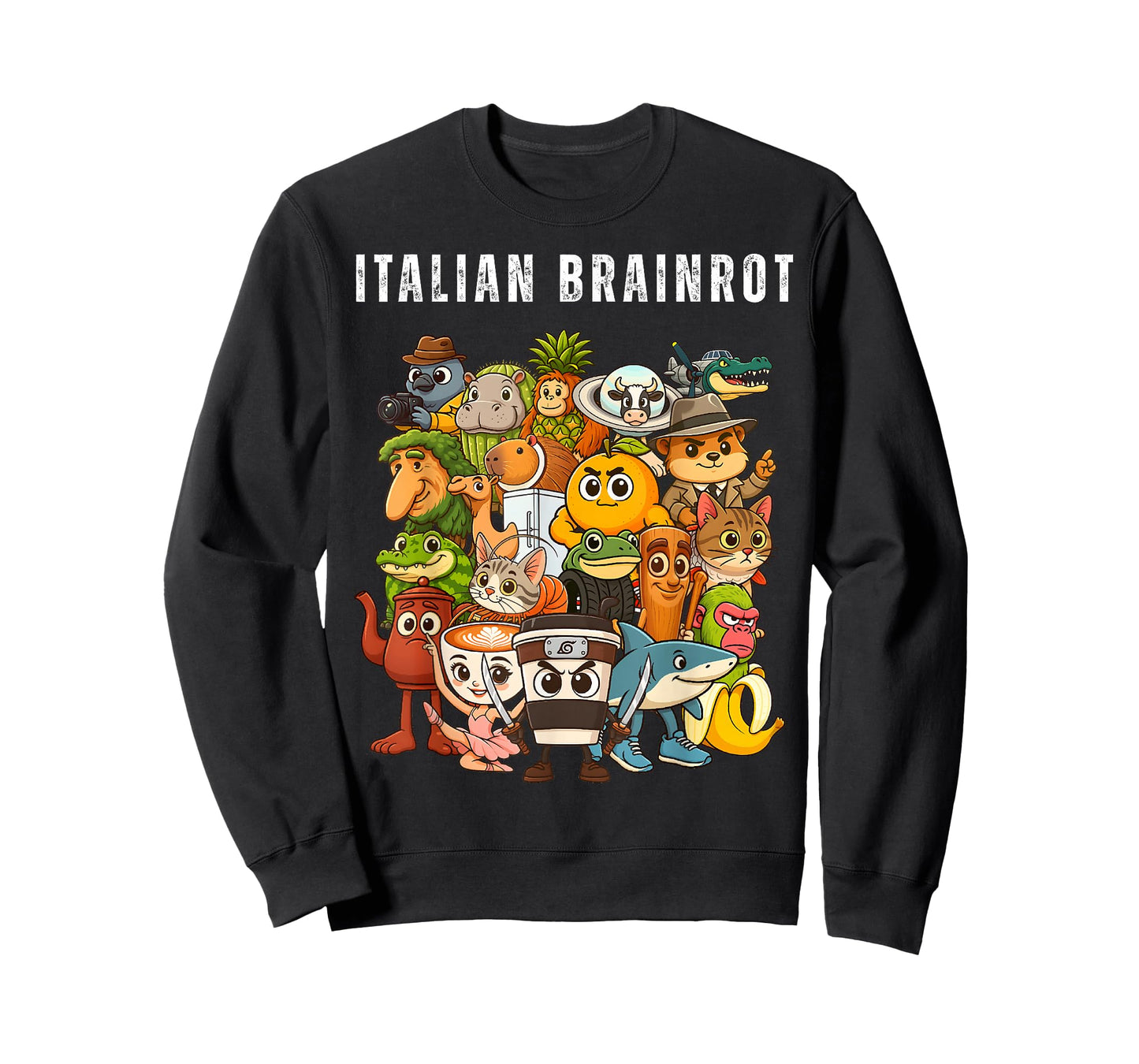 Italian Brainrot Meme Characters Cute Anime Pastel Art Kids T-Shirt