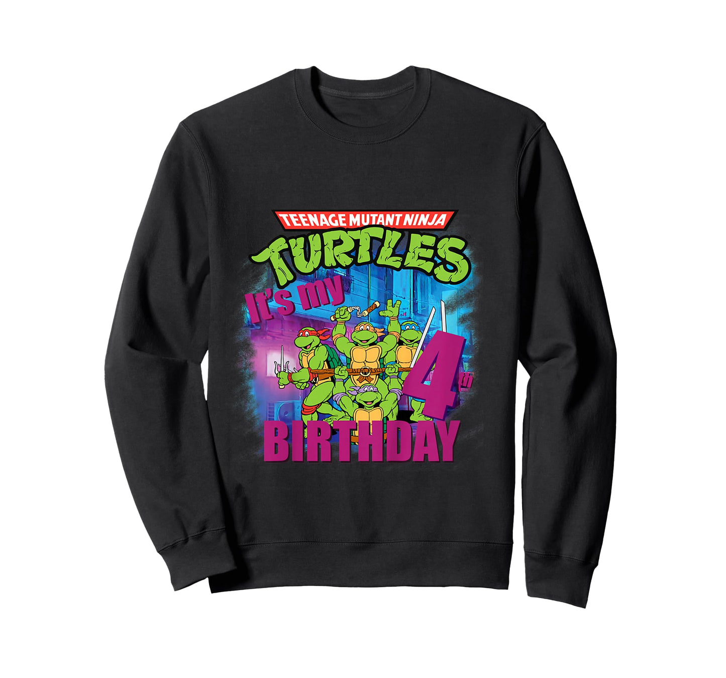 Mademark x Teenage Mutant Ninja Turtles - Kids Original Teenage Mutant Ninja Turtles Fourth Birthday 4th T-Shirt