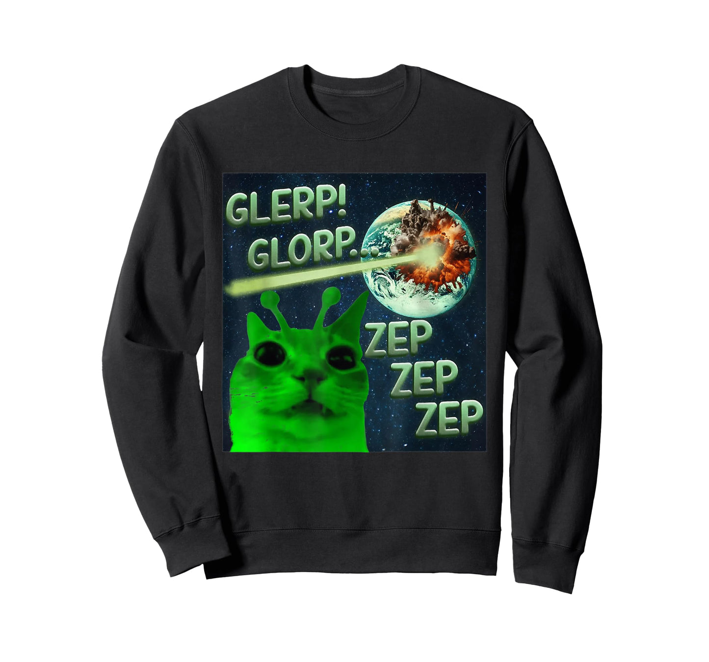 Glerp Glorp Funny Alien Cat Meme Weird Brainrot Men Women T-Shirt