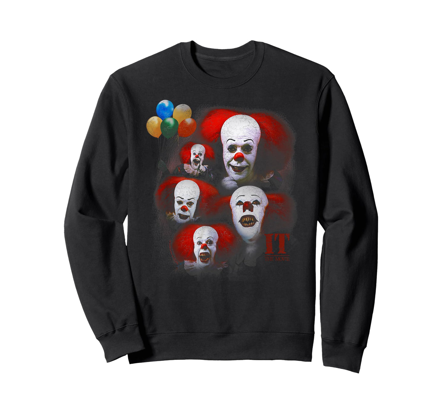 Popfunk IT (1990) Many Faces of Pennywise T-Shirt - Black - Unisex-Adults - Small