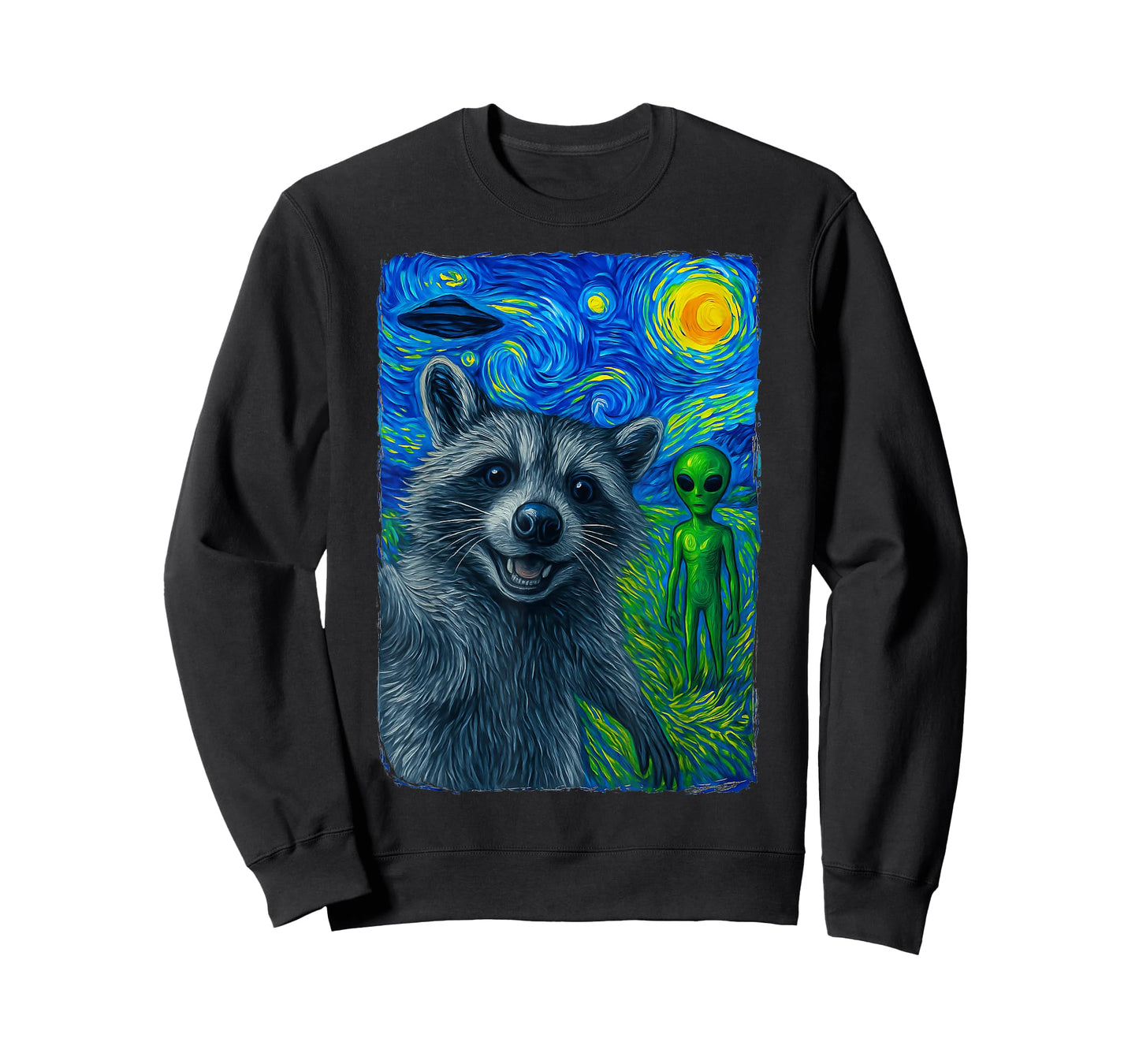 Raccoon Alien UFO Selfie T-Shirt