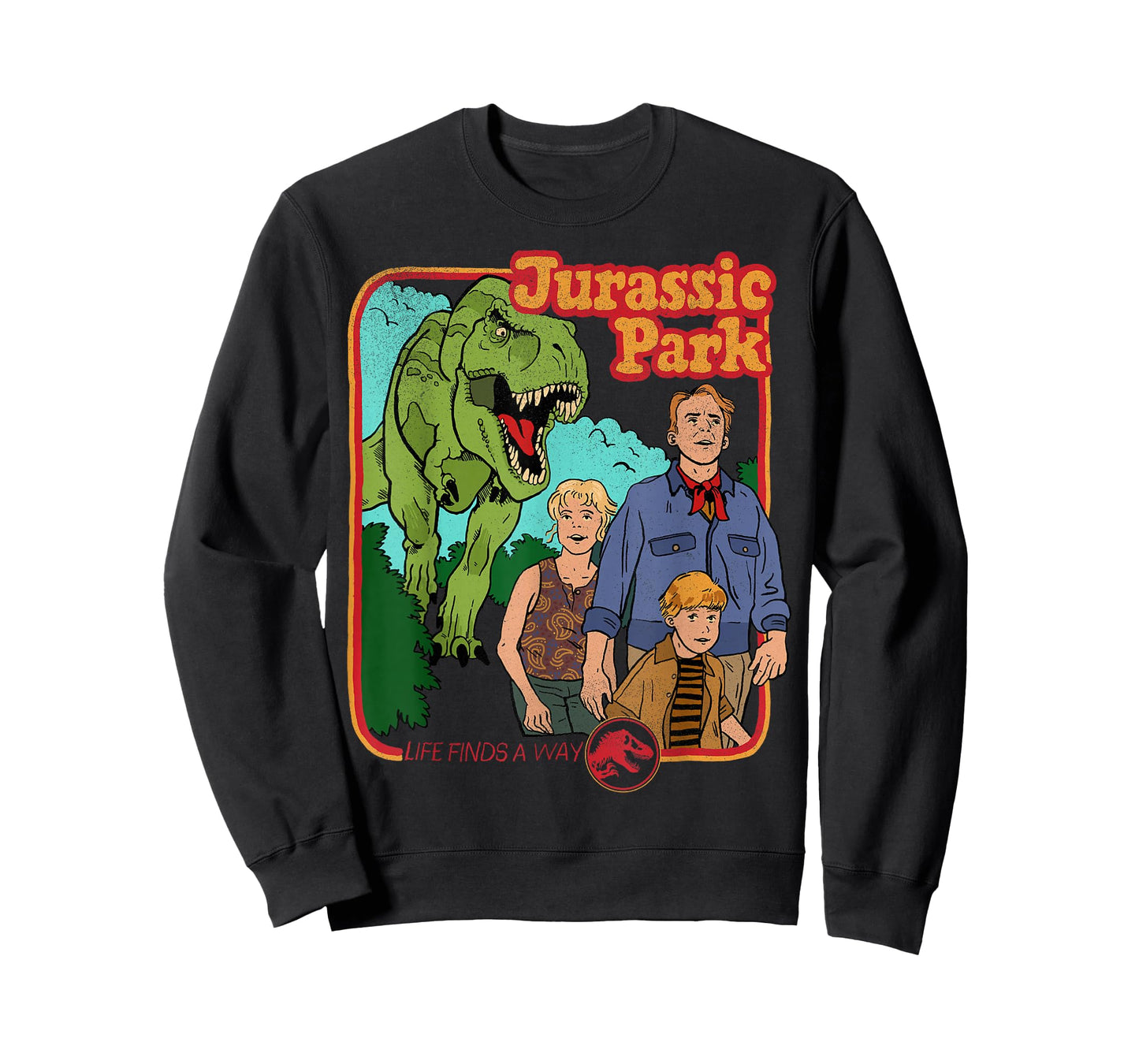 Jurassic Park Retro Life Finds A Way Park Poster T-Shirt Small