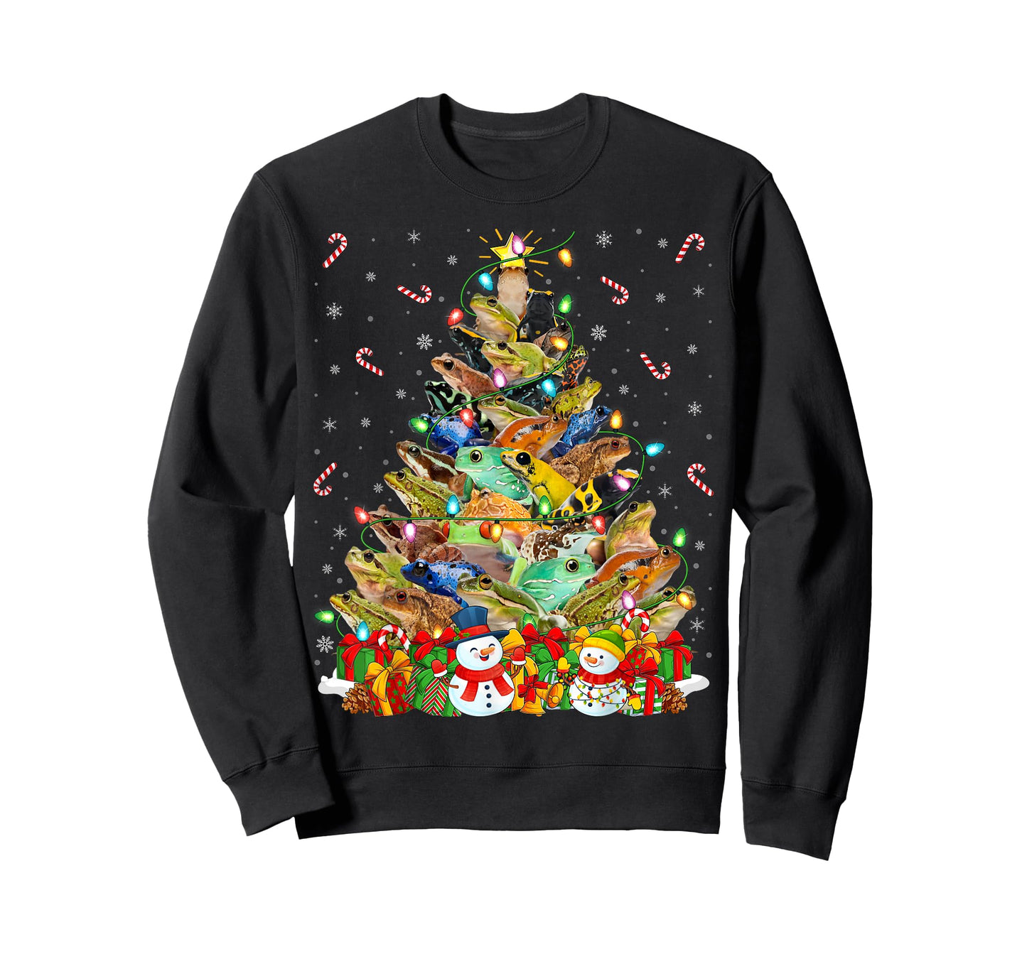 Frog Xmas Lighting Santa Frog Christmas Tree T-Shirt