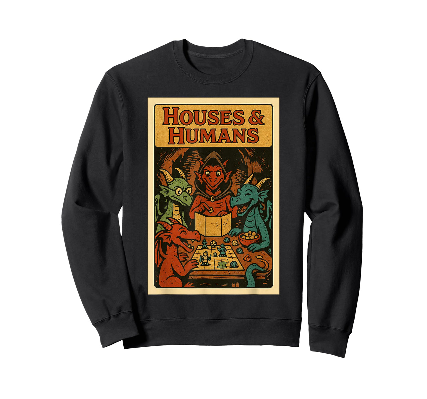 Houses and Humans Funny RPG Gamer Nerd Gaming Men Women Boys T-Shirt