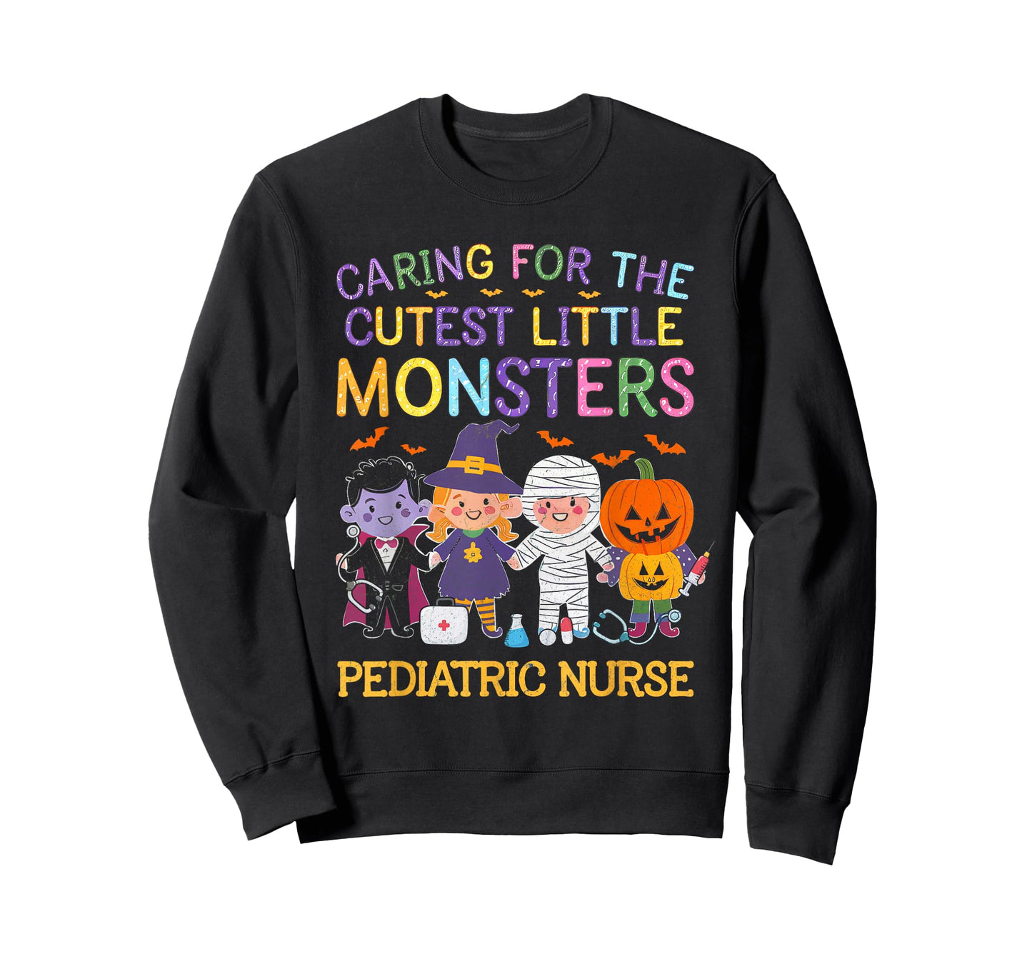 Caring For The Cutest Little Monsters Peds Nurse Halloween T-Shirt