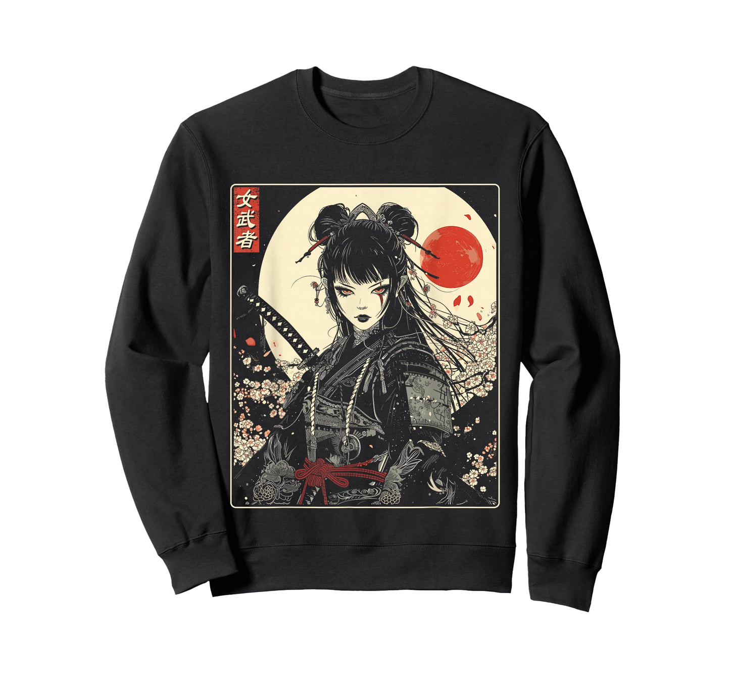 Japanese Gothic Samurai Art Woman With Katana Sword T-Shirt